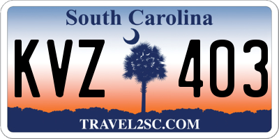 SC license plate KVZ403