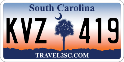 SC license plate KVZ419