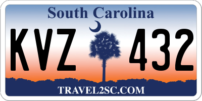 SC license plate KVZ432