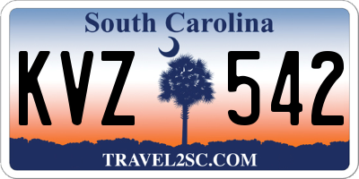 SC license plate KVZ542