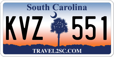 SC license plate KVZ551