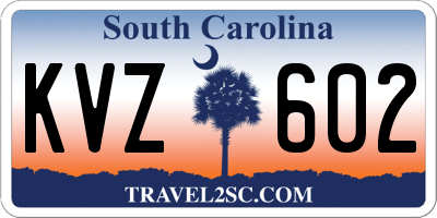 SC license plate KVZ602