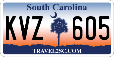 SC license plate KVZ605