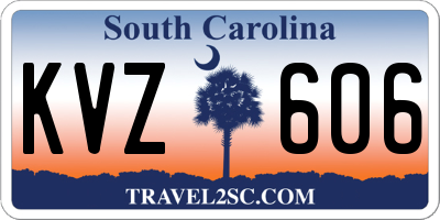 SC license plate KVZ606