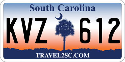SC license plate KVZ612