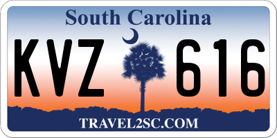 SC license plate KVZ616