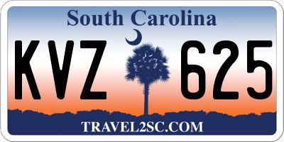 SC license plate KVZ625