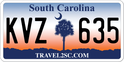 SC license plate KVZ635