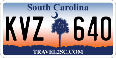 SC license plate KVZ640