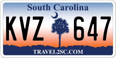 SC license plate KVZ647