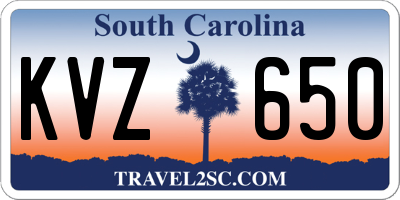 SC license plate KVZ650