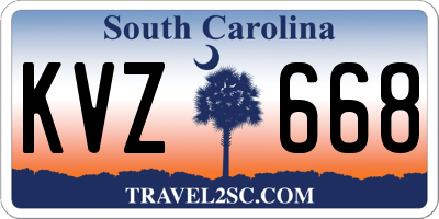 SC license plate KVZ668