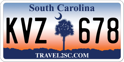 SC license plate KVZ678