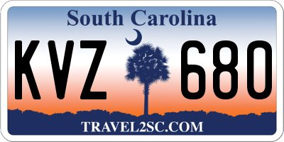 SC license plate KVZ680