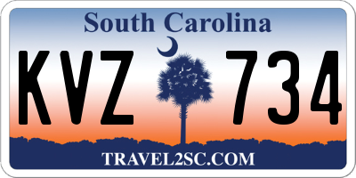 SC license plate KVZ734