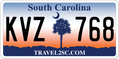 SC license plate KVZ768
