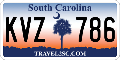 SC license plate KVZ786