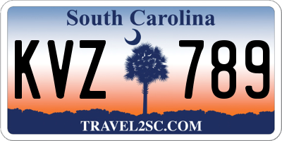 SC license plate KVZ789