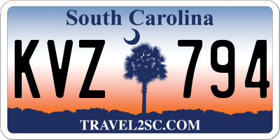 SC license plate KVZ794