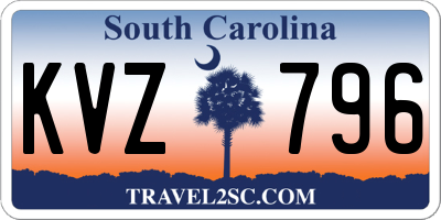 SC license plate KVZ796