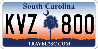 SC license plate KVZ800