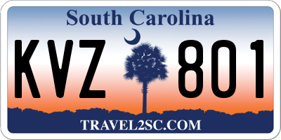 SC license plate KVZ801