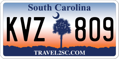 SC license plate KVZ809