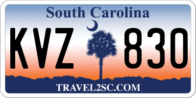 SC license plate KVZ830