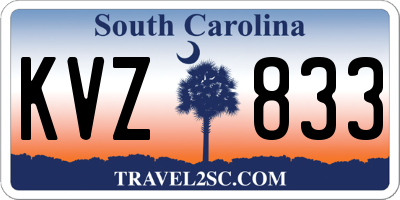 SC license plate KVZ833