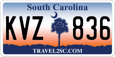 SC license plate KVZ836