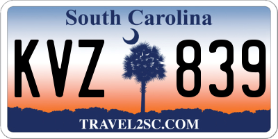 SC license plate KVZ839