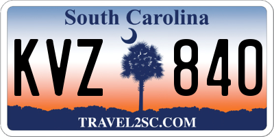 SC license plate KVZ840