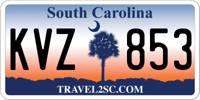 SC license plate KVZ853