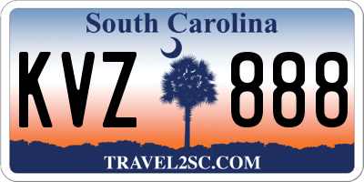 SC license plate KVZ888