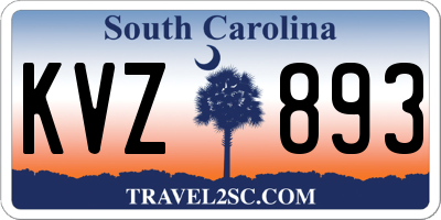 SC license plate KVZ893
