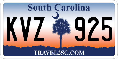 SC license plate KVZ925