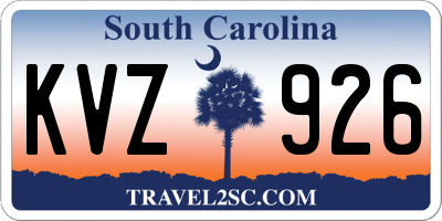 SC license plate KVZ926