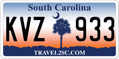 SC license plate KVZ933