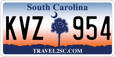 SC license plate KVZ954