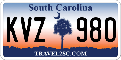 SC license plate KVZ980