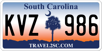 SC license plate KVZ986