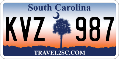 SC license plate KVZ987