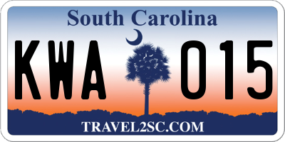 SC license plate KWA015