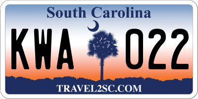 SC license plate KWA022