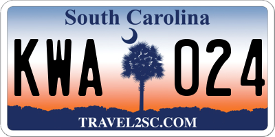 SC license plate KWA024