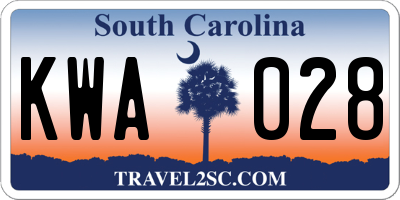 SC license plate KWA028