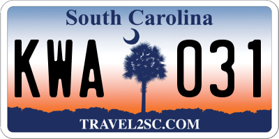 SC license plate KWA031