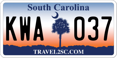SC license plate KWA037
