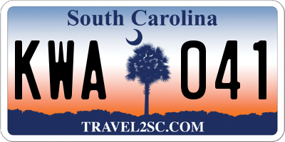 SC license plate KWA041