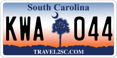 SC license plate KWA044
